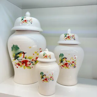 ست سرامیکی جینجر جار طرح گنجشک