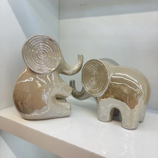 مجسمه دکوری دوتایی فیل مدل لونا